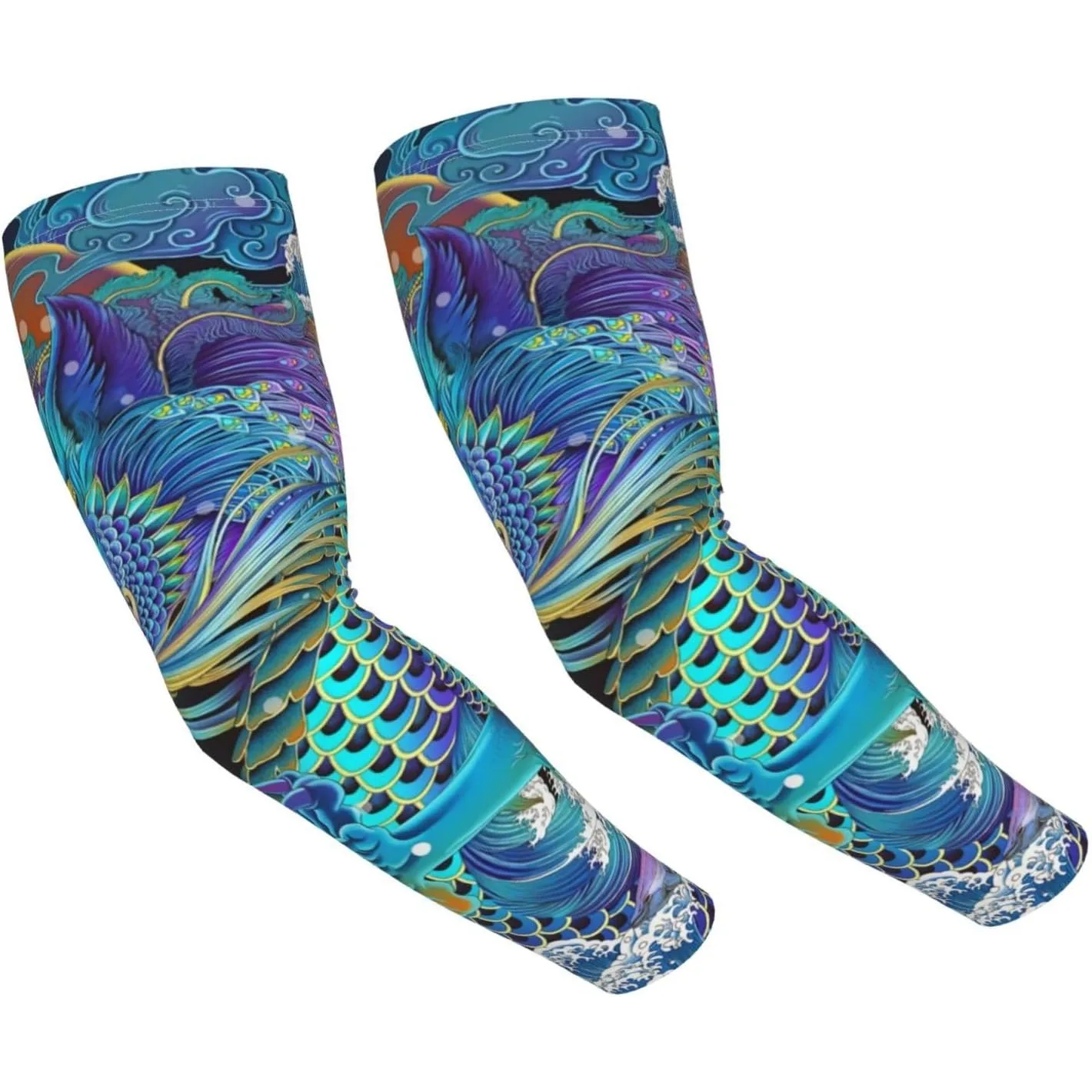 

Funny Cool Red Dragon Cooling Arm Sleeves Sun Protection Unisex for Sports Cycling Golf Dragon Sleeves