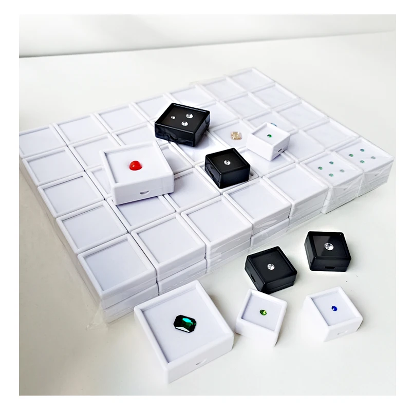 

2cm 3cm 4cm 5cm Gemstone Storage Box Gems Jewelry Display Tray Pendant Coin Package Organizer Exhibition Sample Display Box