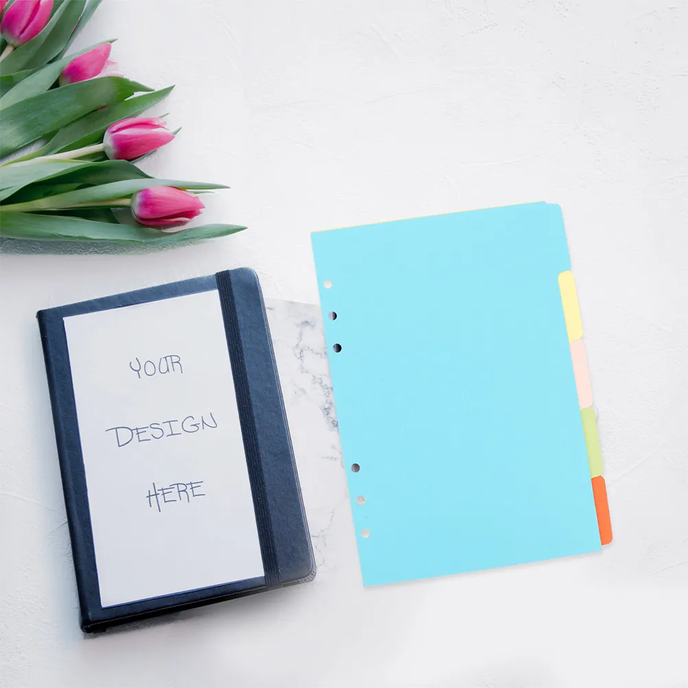 

2Sets A5 Index Tab Dividers Detachable Binder Inserts for Easy Organizing Colorful Classification Paper Dividers Notepad Page