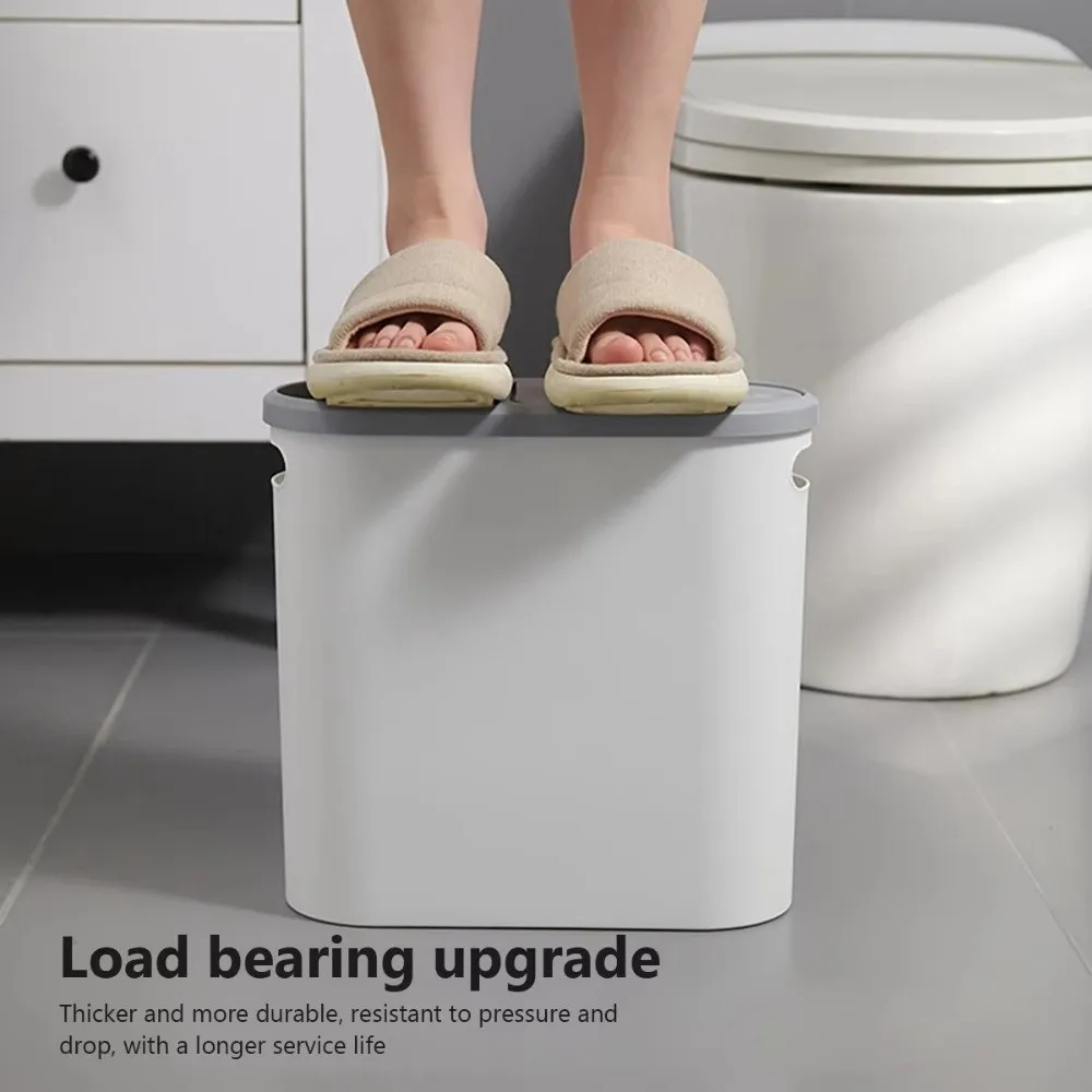 Creative 10L Trash Can Plastic Small Space Rubbish Bin Silent Closed Convenient Home Wastebaskets Small Bathroom Storage