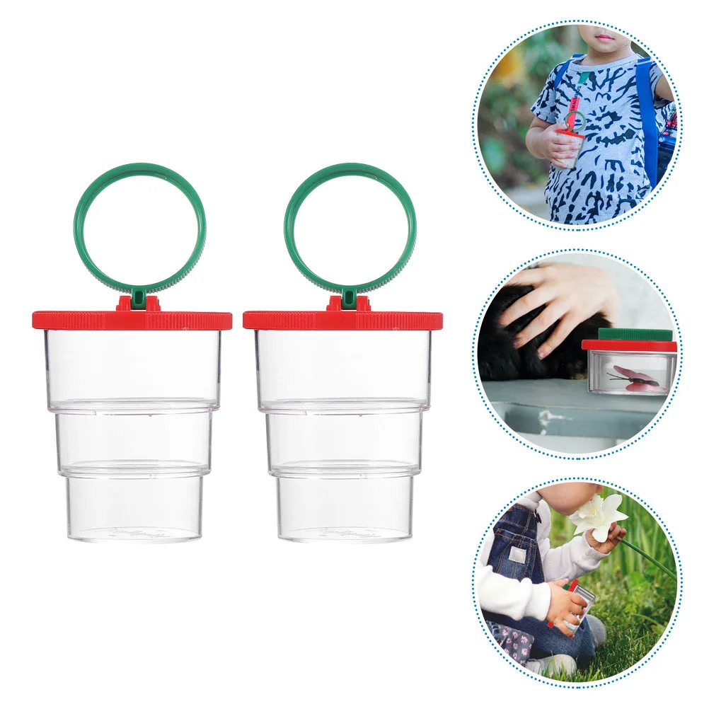 2 Pcs Specimen Insect Observation Box Child Magnifying Glasses Acrylic Toddler Catcher Cage