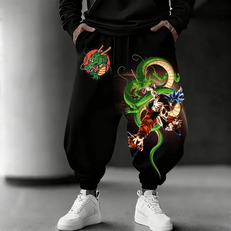 

Мужские осенне-зимние спортивные штаны японского аниме Dragon Ball Z, брюки с графикой Harajuku Y2k, уличная одежда, повседневные брюки из 100% хлопка