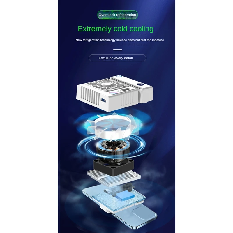 مروحة تبريد بشاشة رقمية S5 ، مصباح RGB ، مبرد للهاتف المحمول ، مبرد لنظام تبريد الهاتف المحمول ، حوض حراري بارد