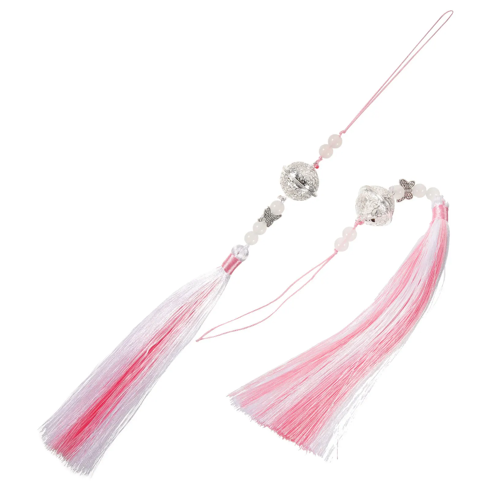 

2pcs Ancient China Classic Tassel Waist Wear Elegant Bell Pendant Decorative Ornament For Home Bags Car Retro Chinese Costume