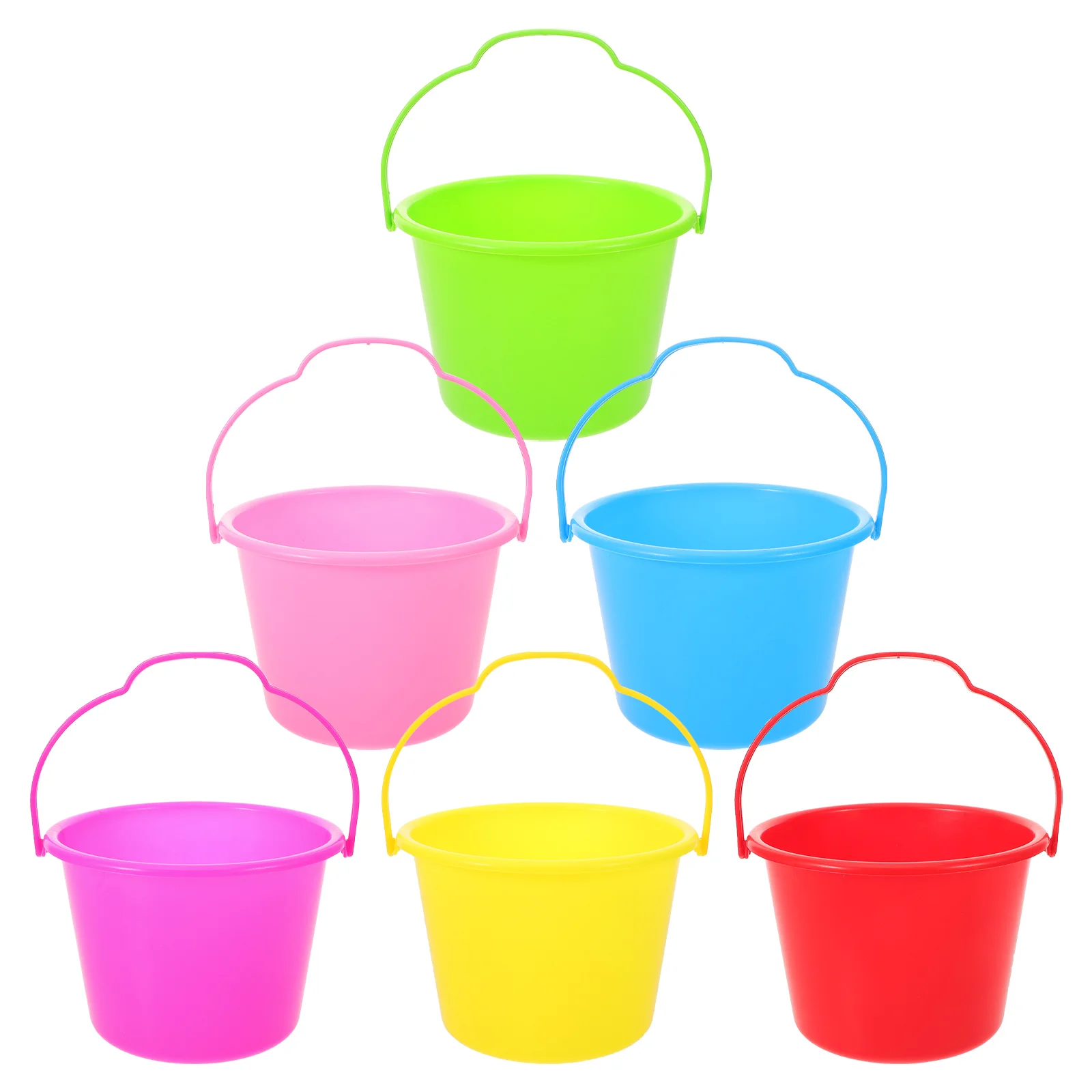 6 Pcs Children's Beach Bucket Collapsible Small Sponge Rollers Lightweight Buckets Portable Toy