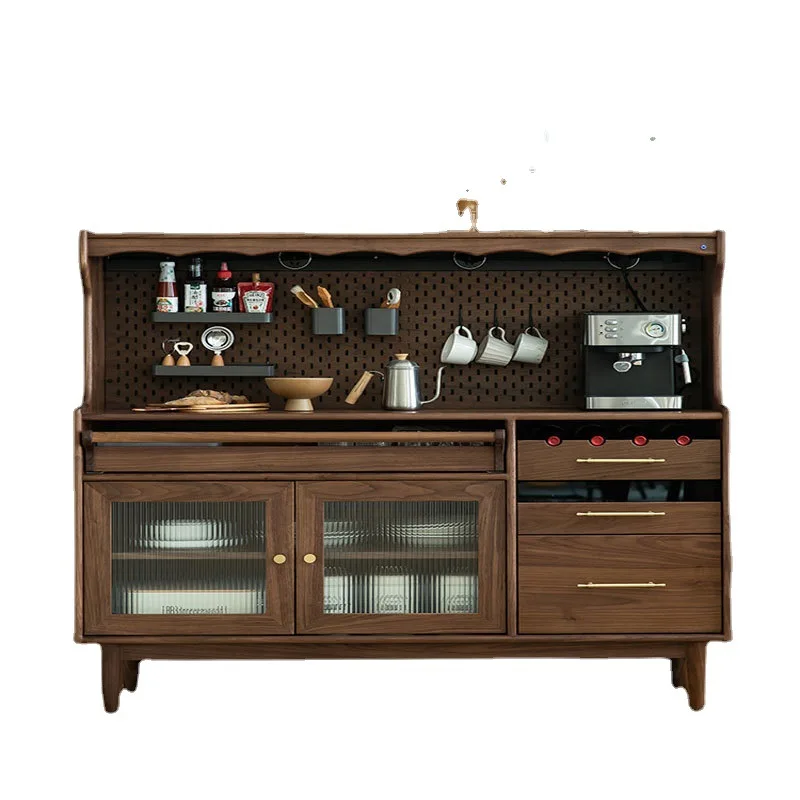 

Nordic side cabinet black walnut wine cabinet integrated bar