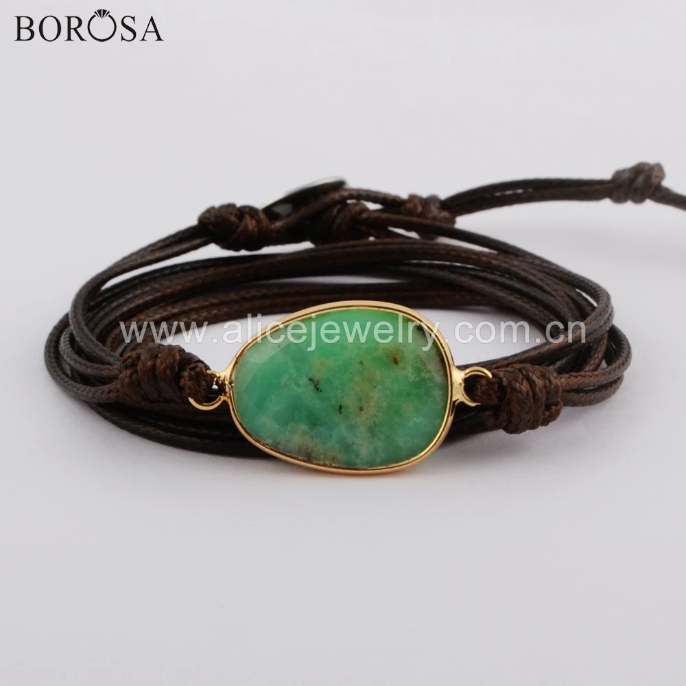 

Natural Australian Jade Wrap Bracelet Healing Stone Bracelet for Women for Men Natural Chalcedony Bracelet Jewelry Gifts