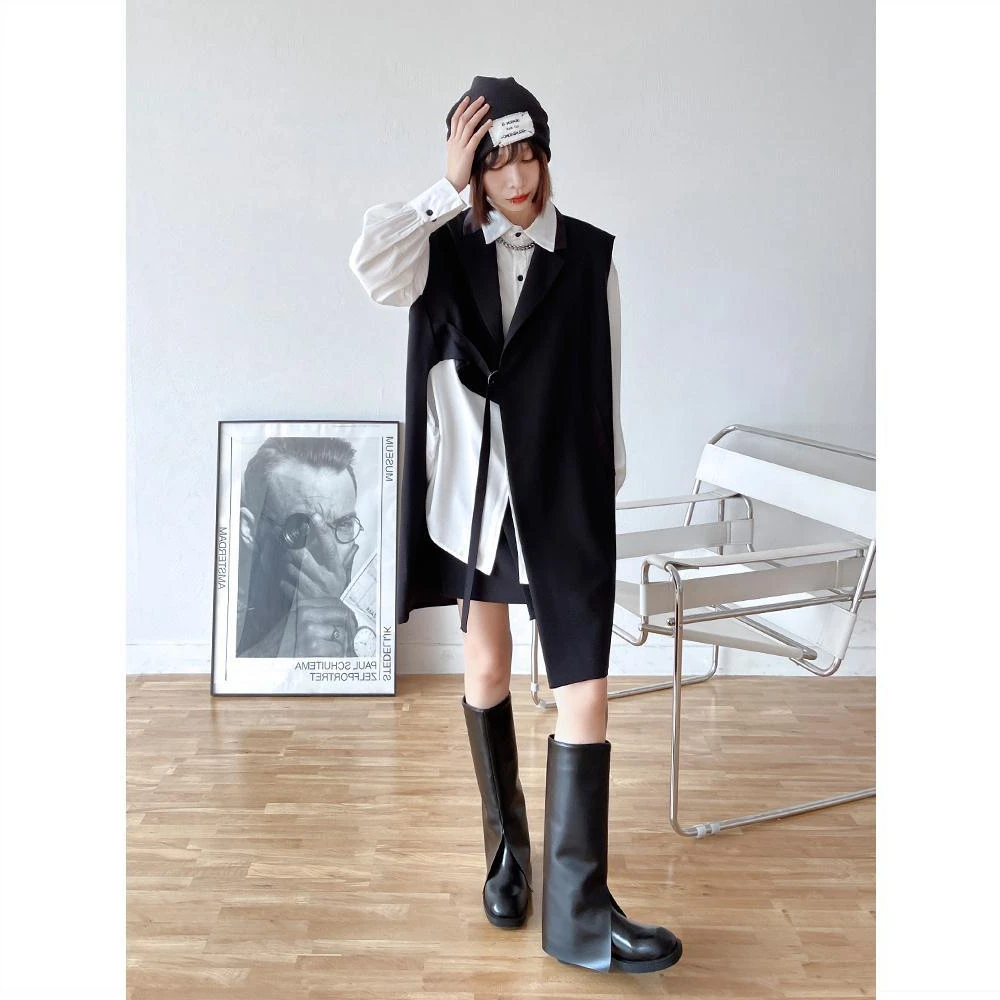 SuperAen 2022 Spring Clothes New Design Oversized Solid Office Lady Suit Jacket Fashion Vest Women