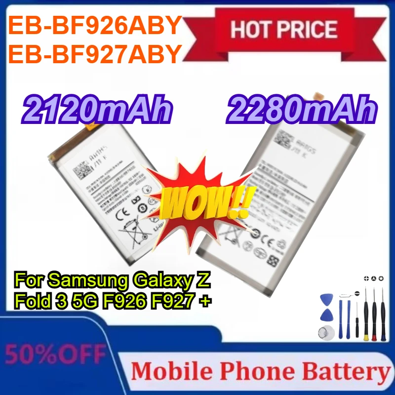 

Brand New EB-BF926ABY EB-BF927ABY Battery For Samsung Galaxy Z Fold 3 5G F926 F927 + Replacement Batteries+Tools