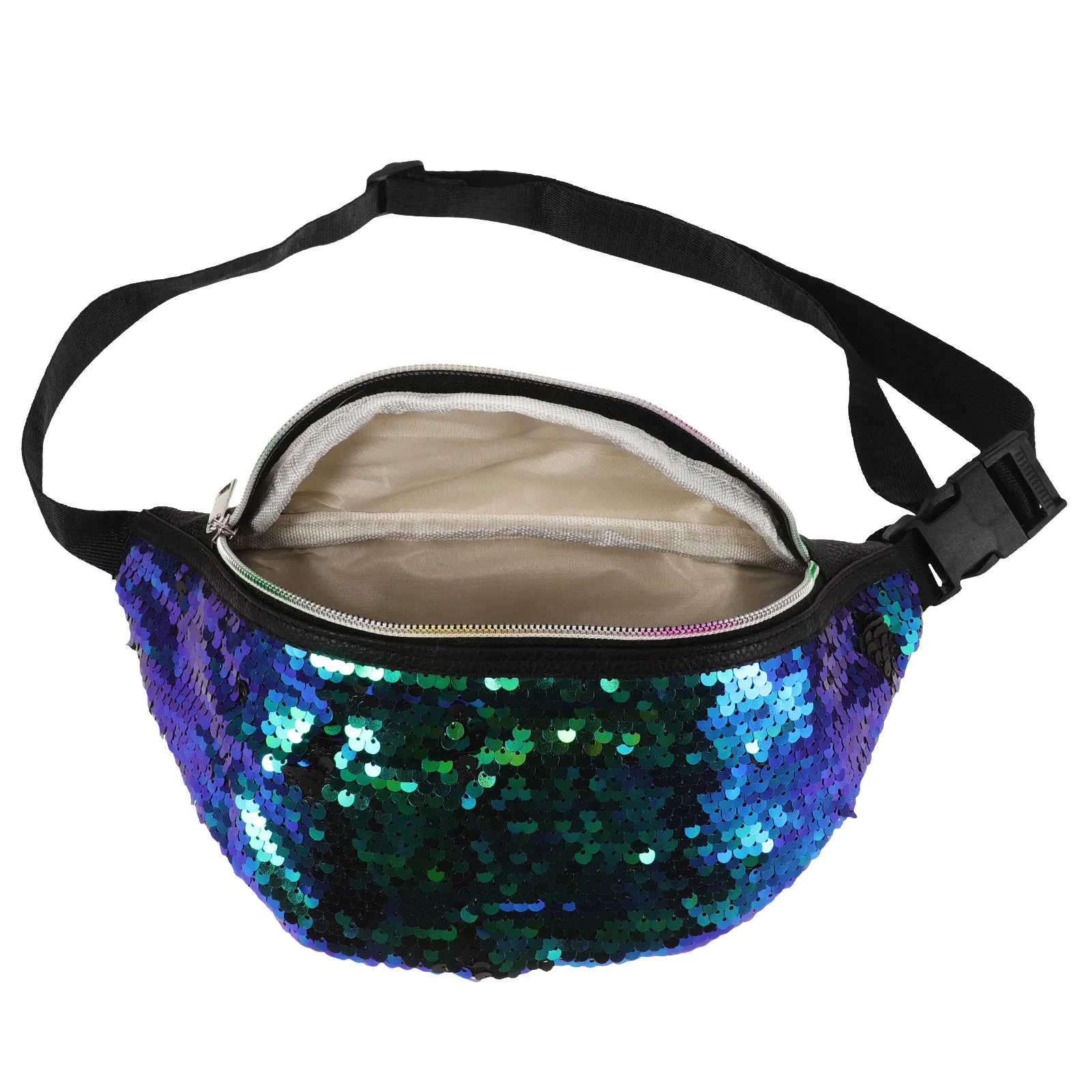 

Модная поясная сумка с пайетками для женщин, маленькая сумка-кошелек для телефона, ключей, для занятий спортом на открытом воздухе, бега, походов, повседневной носки