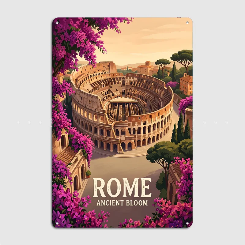 Rome Colosseum Travel Poster Metal Sign Life Wall Custom Bedroom Indoor Home Wall Decor Posters Room Decoration