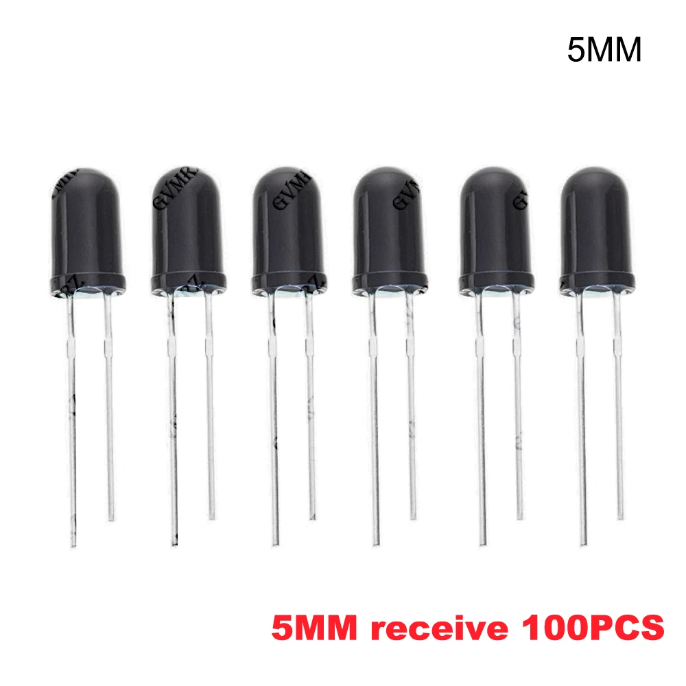 50/100/1000PCS LED Diode Emitter & Receiver Pair 3mm 5mm White Emitter Black Receiver for PCB DIY Electronics  LED Diode