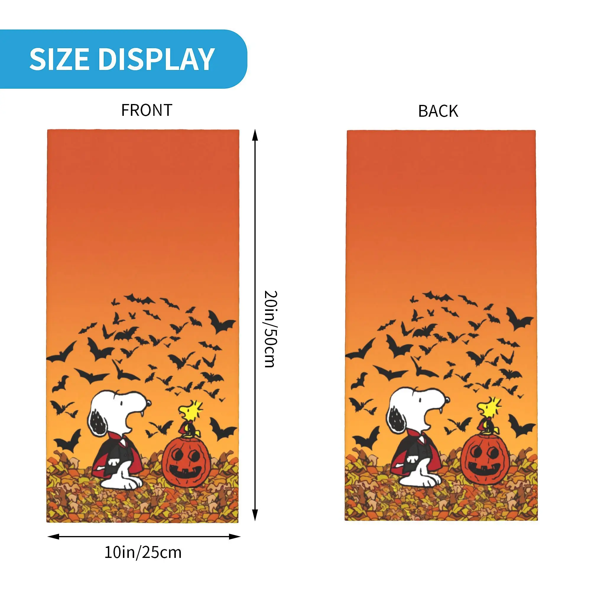 Custom S-Snoopys Halloween Pumpkin Neck Gaiter Men Women UV Protection Winter  Bandana Scarf for Ski