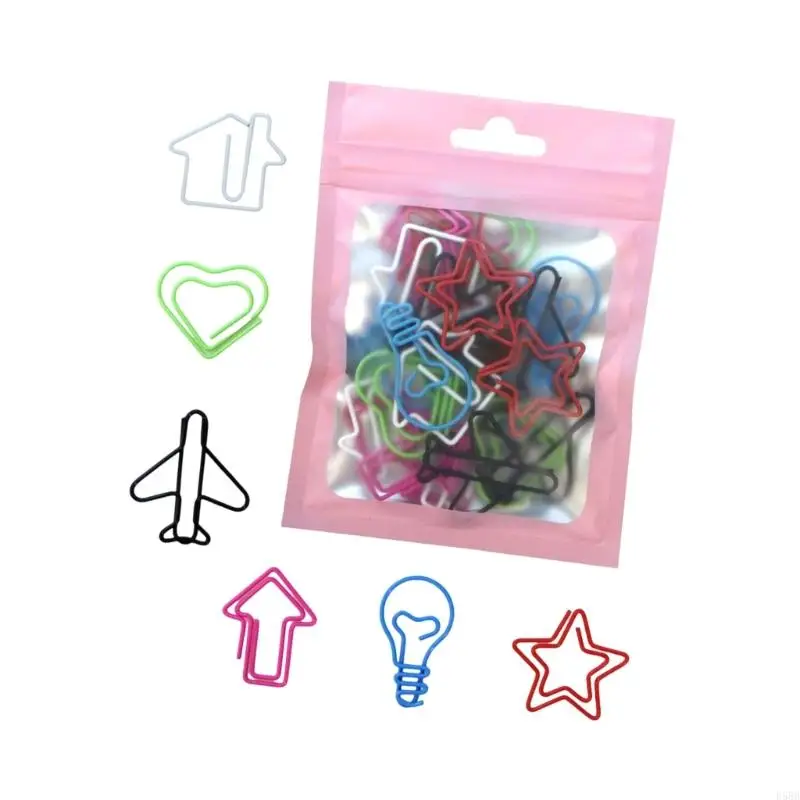 D5BB Multifunktionale Papierclips Sortierter Farbmetallpapierpapierpapierpapierklemme Metall -Lesezeichen Clip für die
