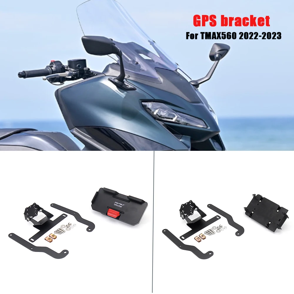 

New Motorcycle Stand Holder Phone Mobile Phone GPS Plate Bracket For Yamaha TMAX560 TMAX T-max 560 T-MAX560 T-MAX 560 2022 2023