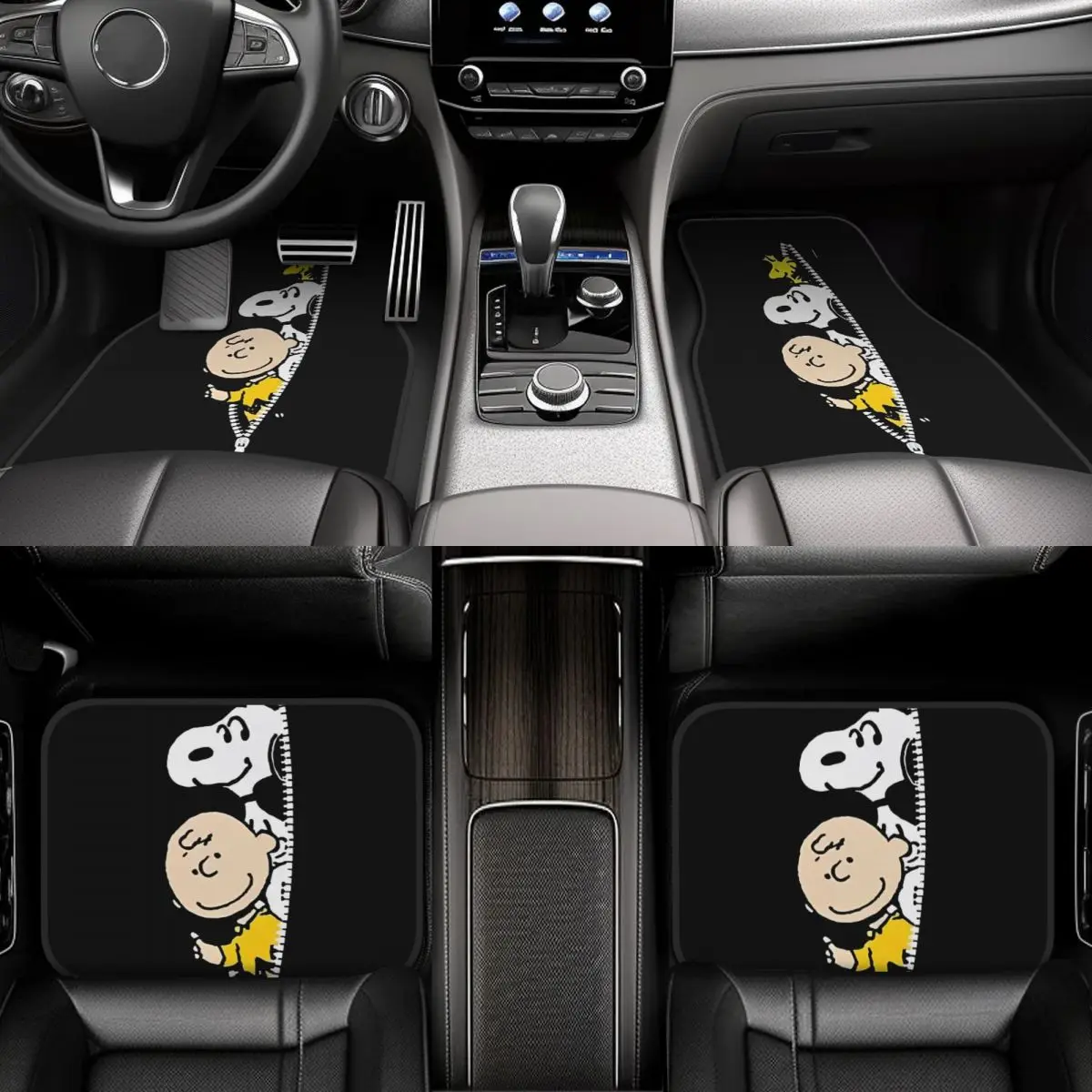 Snoopys Cartoon Dog Floor Mats for Cars All-Weather Anti-Slip Floor Mats Liner Full Set Car Accessories view 3