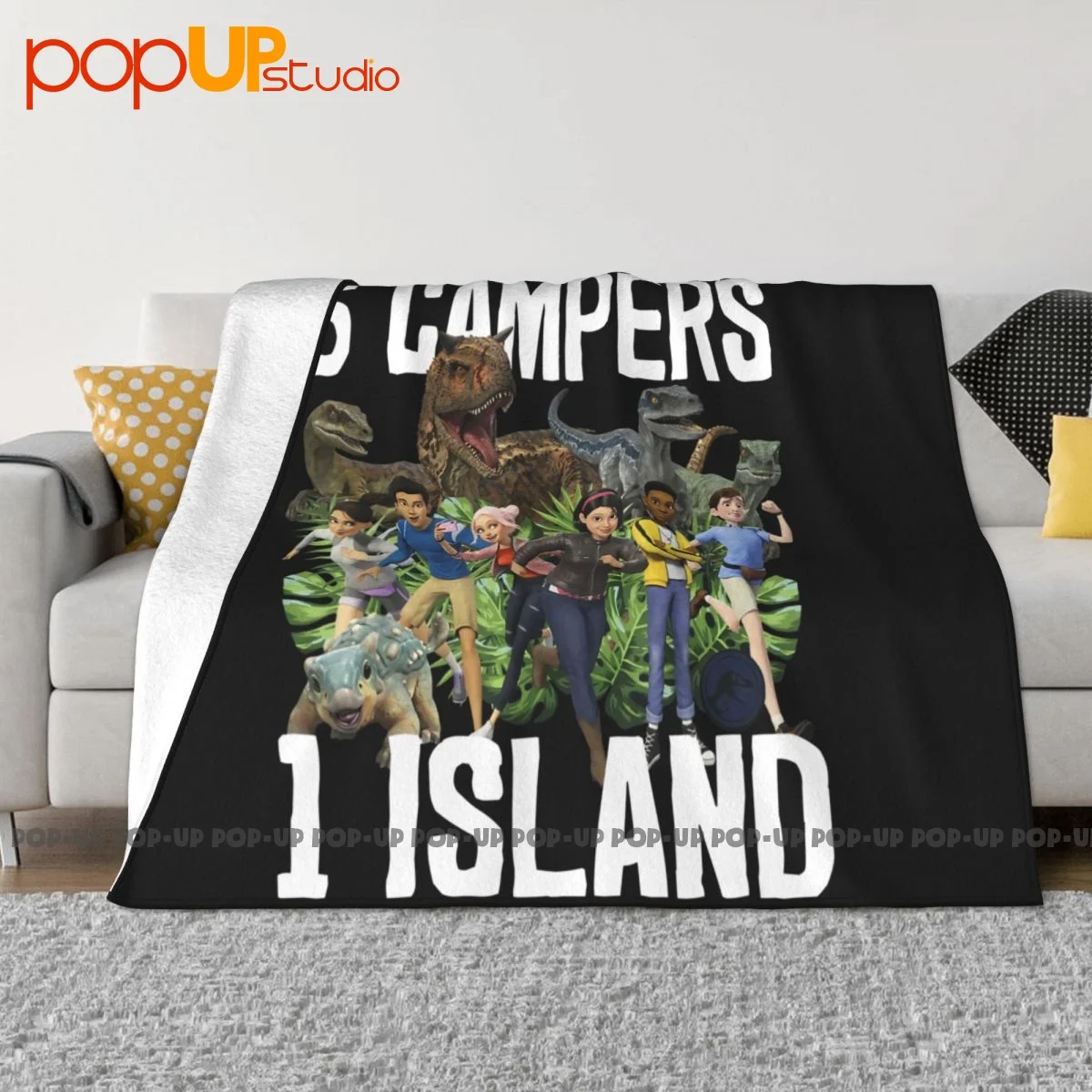 Jurassic World Camp Cretaceous 6 Campers 1 Island Blanket Shaggy Bedroom High-Grade Sofa Dedicated Machine Washable