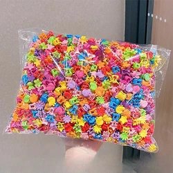 100Pcs Colorful Small Claw Clips Girls Cute Flower Butterfly Hair Clips Hair Accessories Kids Cartoon Hair Claws Headwear Gift