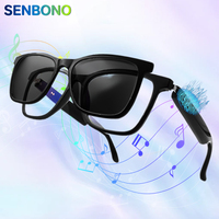 SENBONO Smart Glasses For Men Women Hands-free calling 2 in 1 UV Protection Portable Polarized Anti-blue light Music Sunglasses
