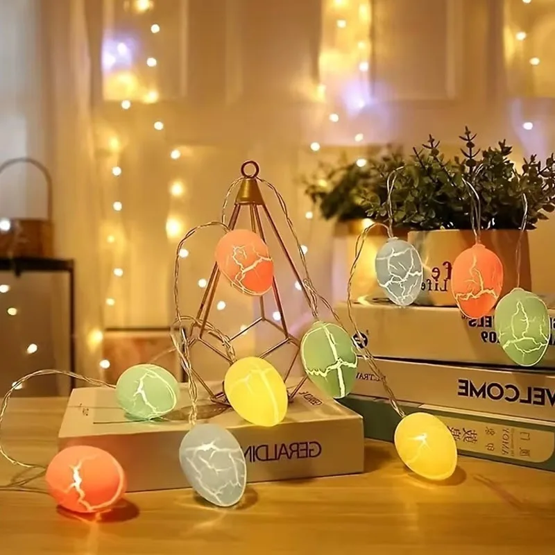 

Пасхальные светодиодные многоцветные гирлянды с треснувшимися яйцом, идеально подходящие для вечеринки, камина, прихожей, дерева, лестницы, перила, домашний праздничный декор