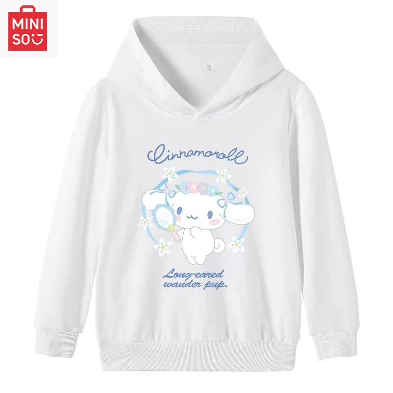 

Sanrio Cinnamoroll cute printed casual multi-functional pullover top fashionable and warm hooded sweatshirt for autumn winter