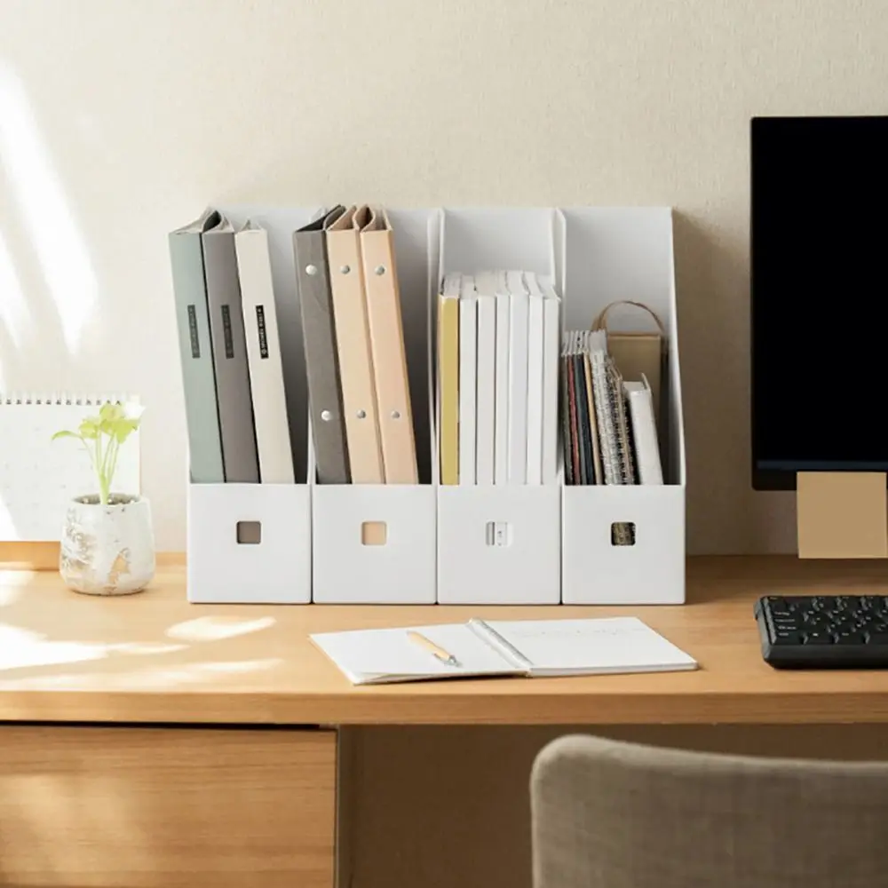 1Pcs Durable Document Paper File Storage Rack Stand Shelf Rack Plastic Desktop File Folder Desk Vertical Book Magazine Holder