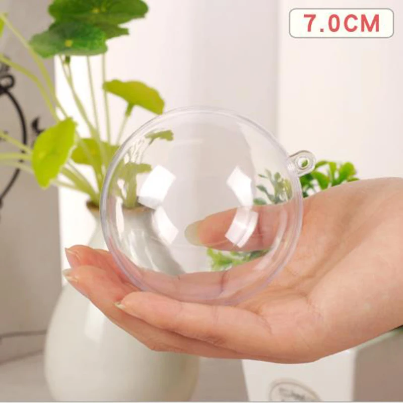 

1pc Plastic Transparent Open Plastic Christmas Decor Ball Bauble Ornament Gift Present Box