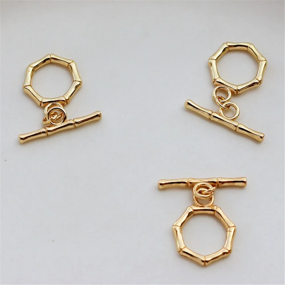 14k Gold Accessories IQ Buckle Bracelet Buckle OT Buckle 13mm Bamboo Joint Connection Closure DIY Jewelry with Buckle Head