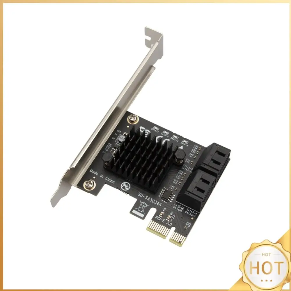 

4-портовый адаптер карты расширения SATA III на PCIe PCI Express 3.0 X1 6 Гбит/с для жесткого диска