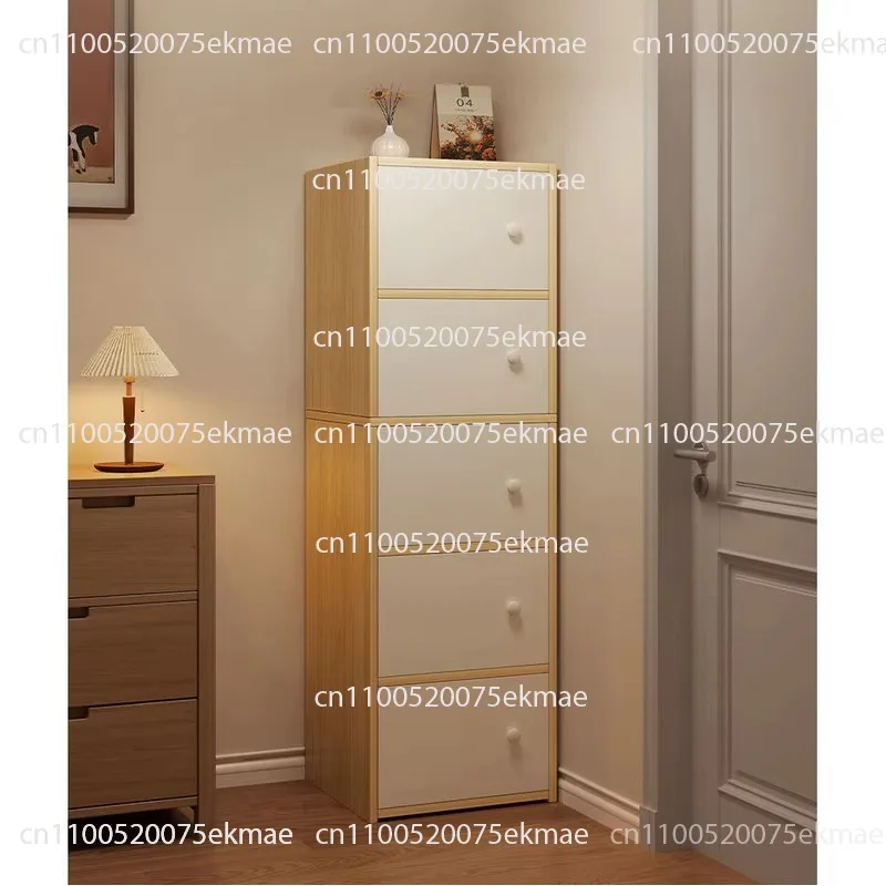 Multifunctional simple wooden locker space saving corner side cabinet with door
