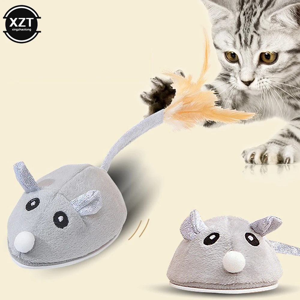 USB Charging Cat Interactive Toys Simulation Mouse Cat Toys Funny Teasing Automatic Cat Toys Smart Automatic Toys Pet Cat Toys