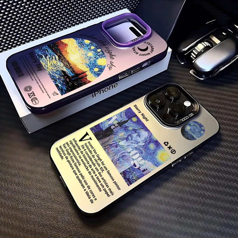 Van Gogh Starry Night Phone Case For iPhone 16 15 14 13 12 11 Pro Max X XR XSMAX 8 7 Plus Candy Matte Shockproof Back Cover