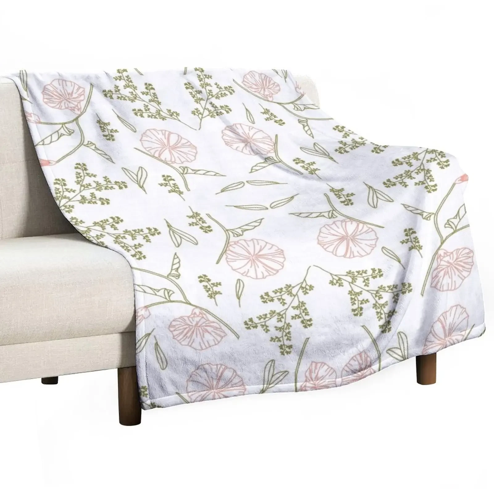 

Spring Floral Print Throw Blanket warm for winter Travel Blankets