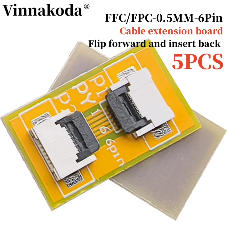5PCS FFC/FPC flexible flat cable extension board 0.5 turn 0.5MM Weld the front-flip and rear-insert upper and lower contact