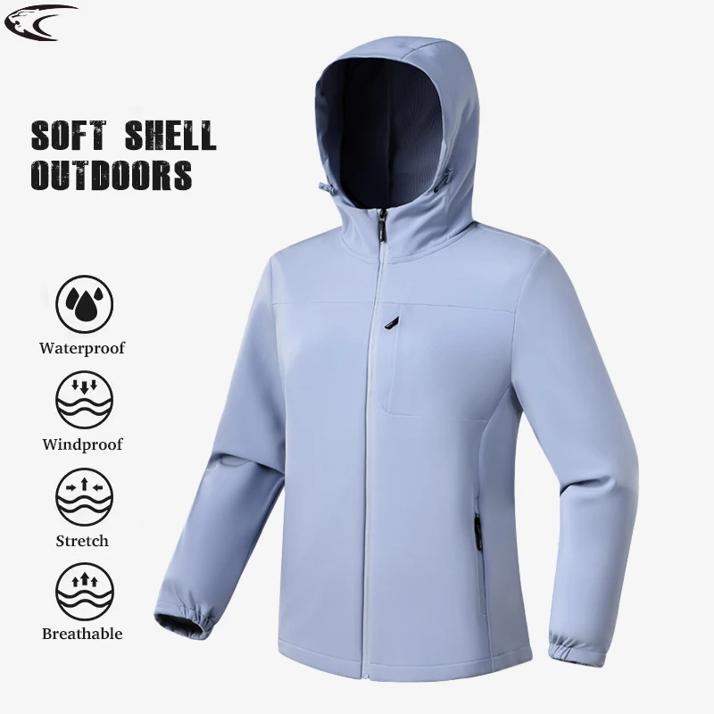 

LNGXO Women's Waterproof Windbreaker Windproof Thermal Soft Shell Jackets Outdoor Hiking Camping Climbing Trekking Rain Coat