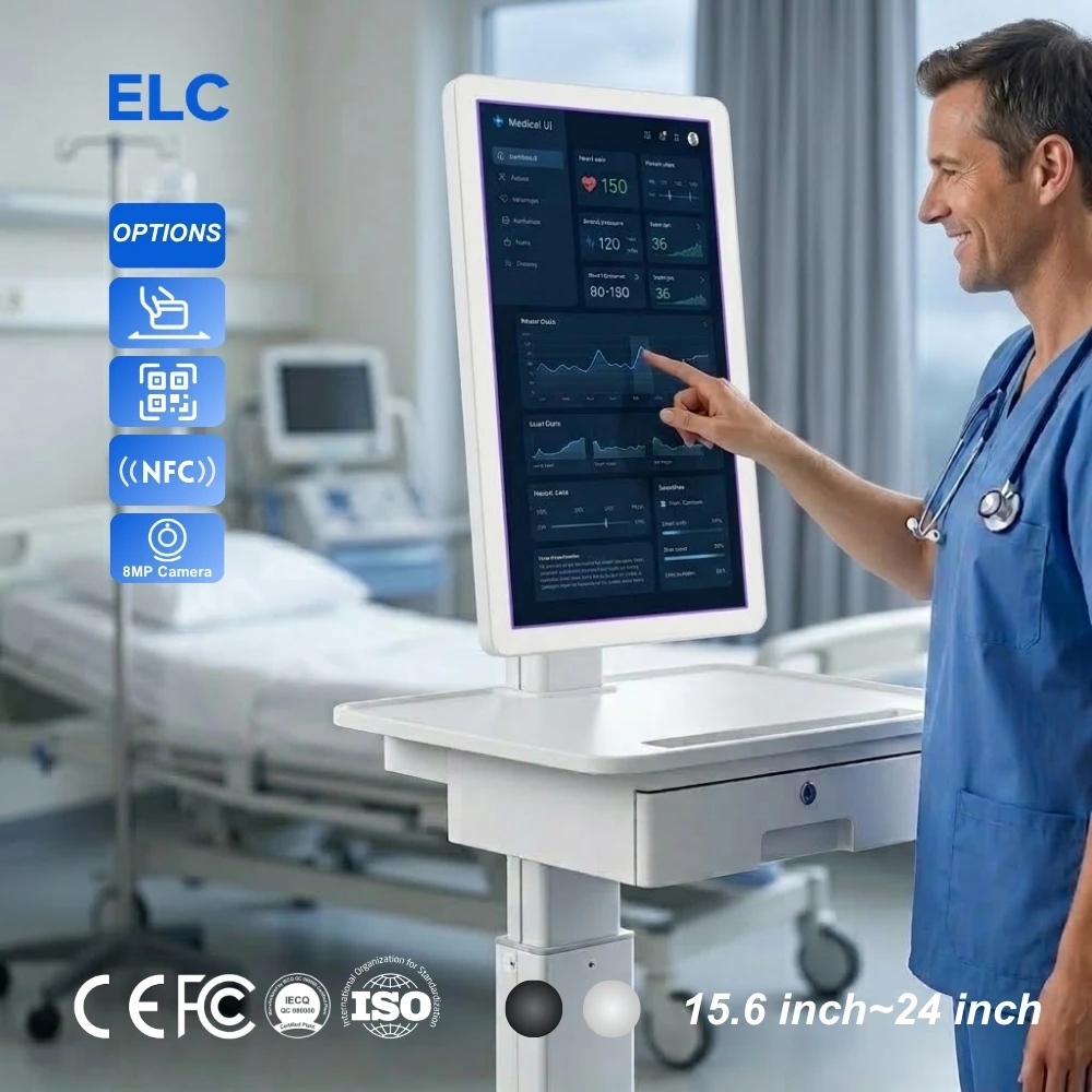 21.5 Inch Mobile Nursing Cart Compatible TouchScreen Monitor With High Contrast Display For Daily Clinical Rounds And EHR Access