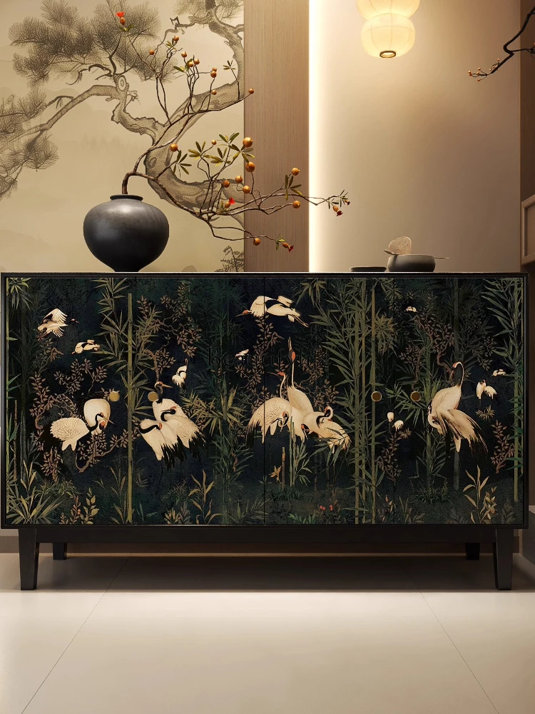 خزانة تقسيم المدخل الجديدة على الطراز الصيني، خزانة كلاسيكية لغرفة المعيشة العتيقة المتوسطة #2