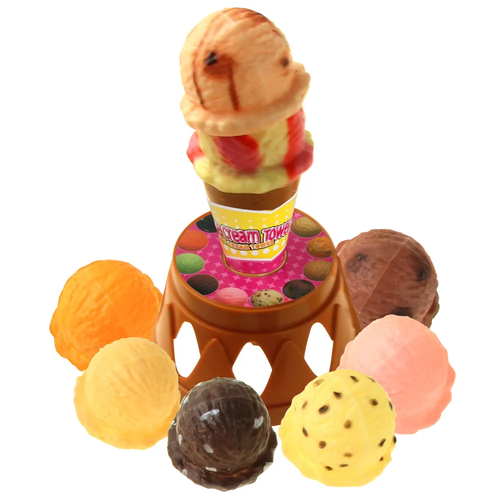 เด็กไอศกรีม Stack Up Pretend เล่นชุดของเล่นเด็กจําลองอาหารของเล่น Montessori ของเล่นเพื่อการศึกษาสําหรับของขวัญเด็ก