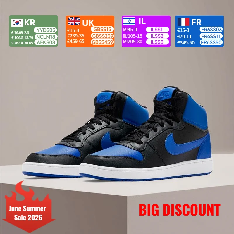 

Nike Ebernon Low-Top Classic Comfort Slip-Resistant Cushioning Durable Everyday Unisex Skate Shoes AQ1773-001