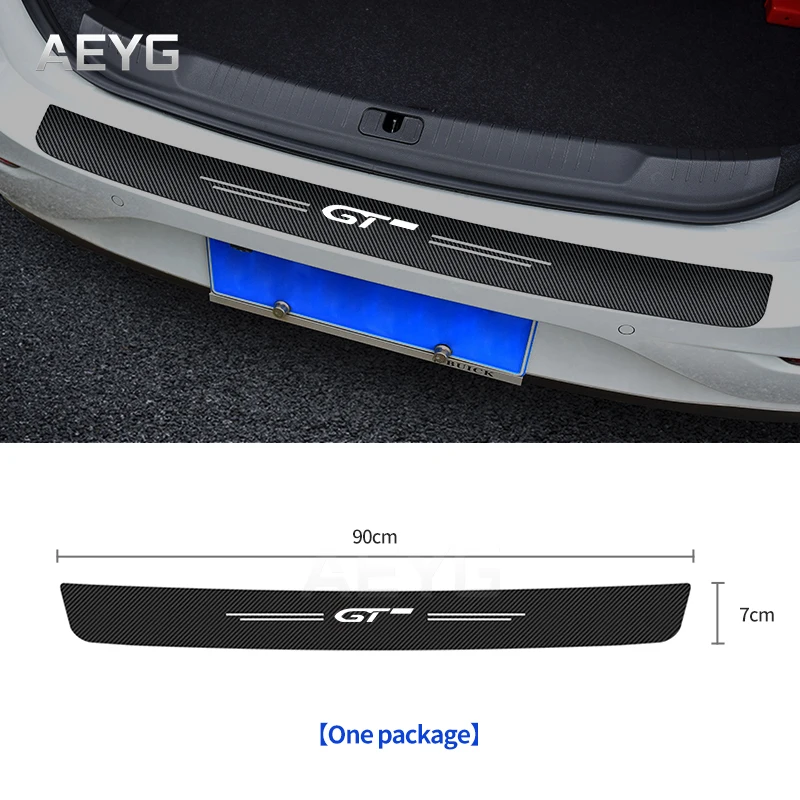 Carbon Fiber Car Rear Trunk Bumper Guard Stickers For KIA GTline GT RIO Sportage Trunk Sill Protectoive Decals Auto Accessories