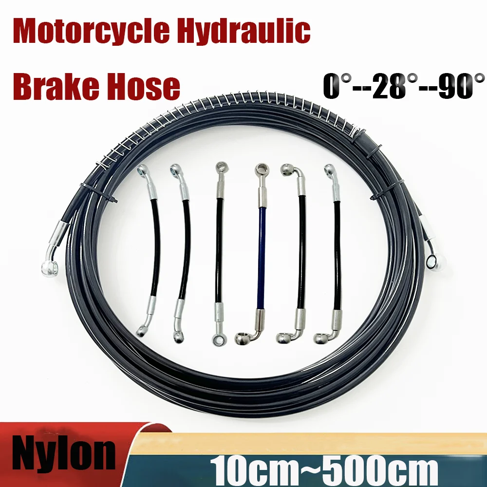 

10~500cmBlacK M10Nylon Motorcycle DirtBicycle Specific Multi angle HighTemperature Resistant Brake Oilpipe braided Hose FuelPipe