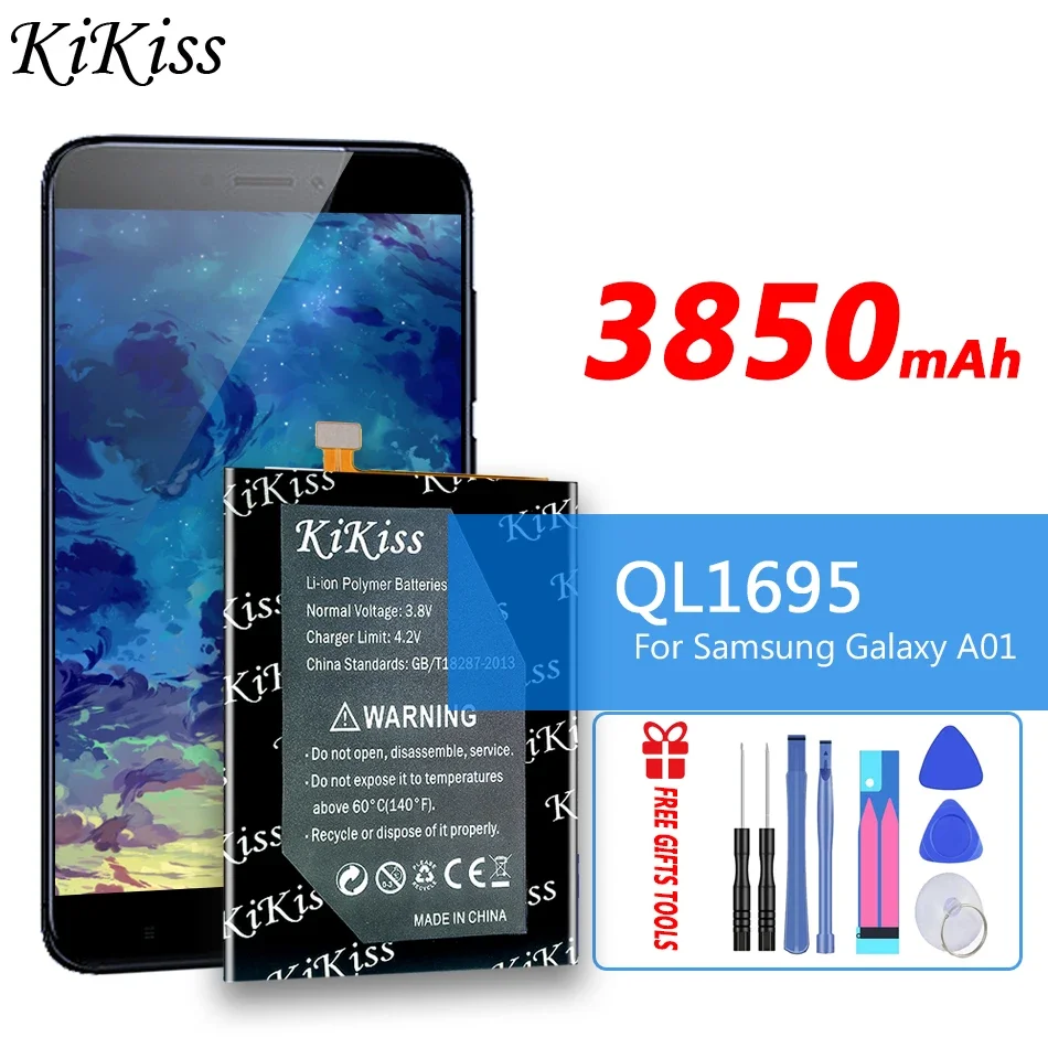 KiKiss Replacement Phone Battery QL1695 QL 1695 For Samsung Galaxy A01 A015 SM-A015F S111DL A015AZ Mobile phone Batteries