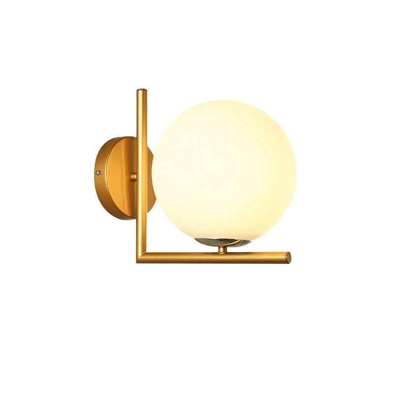 

Nordic postmodern aisle wall lamp, living room balcony corridor bedroom bedside wall lamp, glass ball decoration