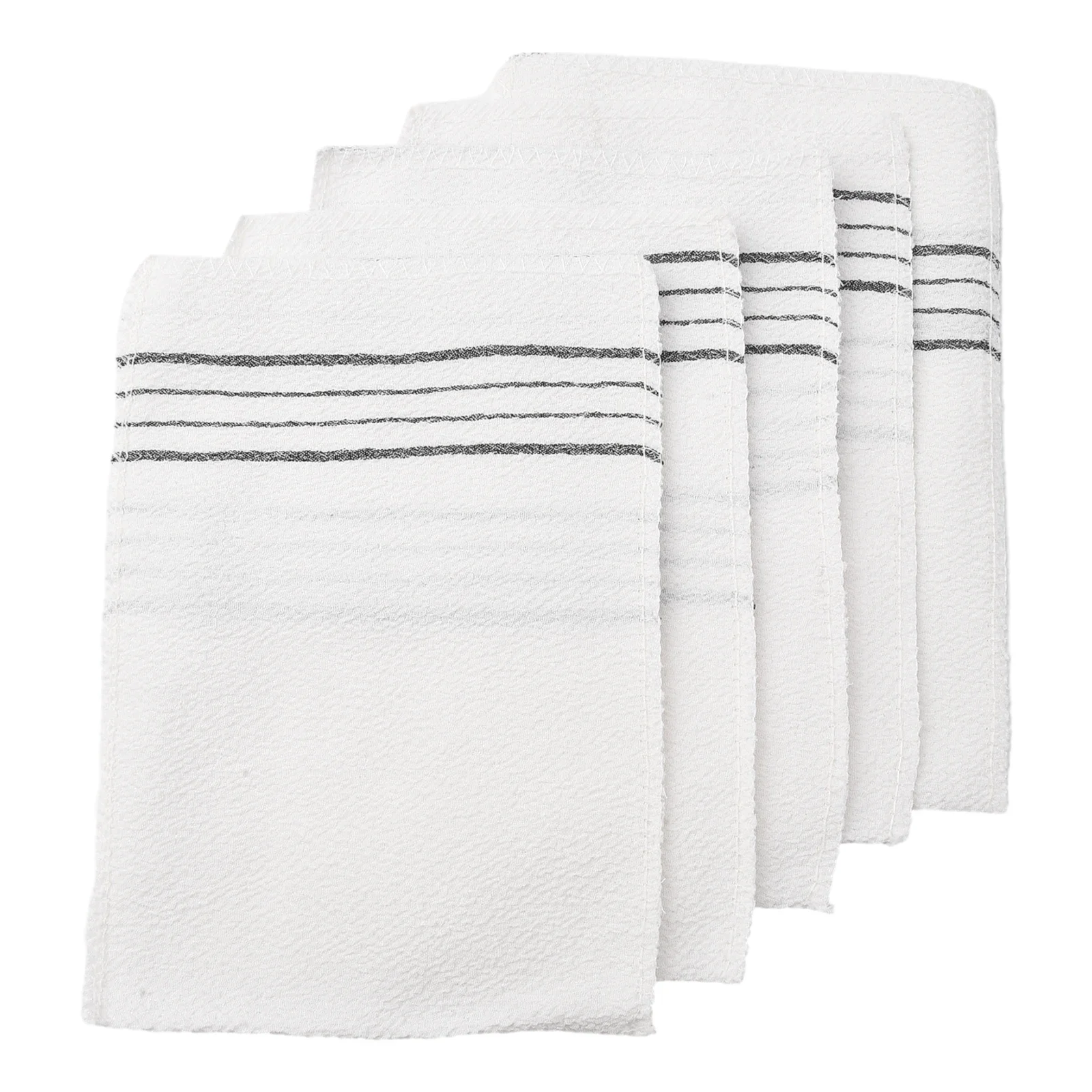 Body Scrub Shower Towels 5Pcs Korean Italy Asian Exfoliating Bath Washcloth Mild Exfoliation Fine Texture Black/White/Gray