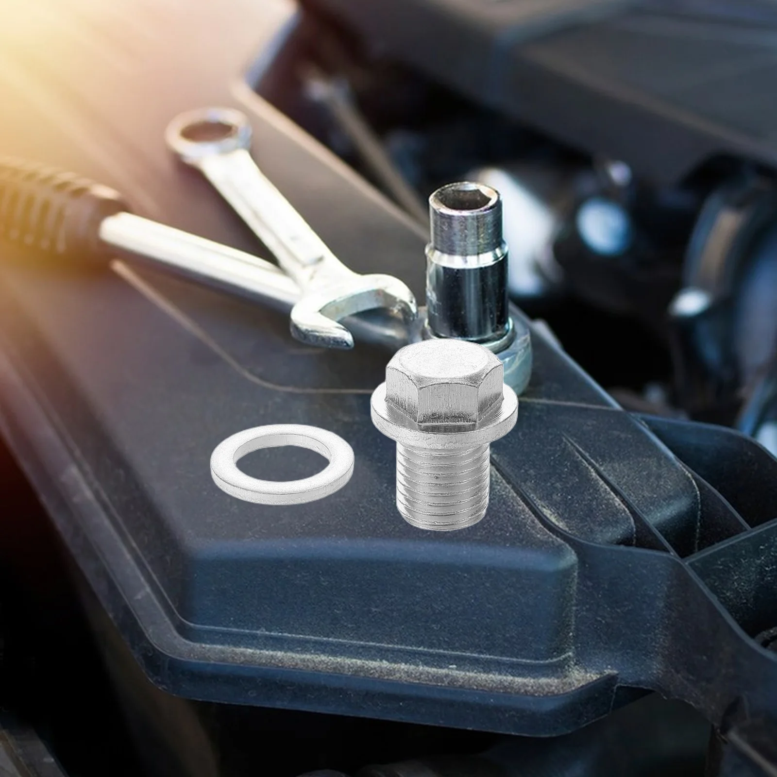 

Engine Oil Drain Screw Plug Automotive Replacement Plugs Silver Filter Bolt Durable Leakproof Design Compatibility Car Engine