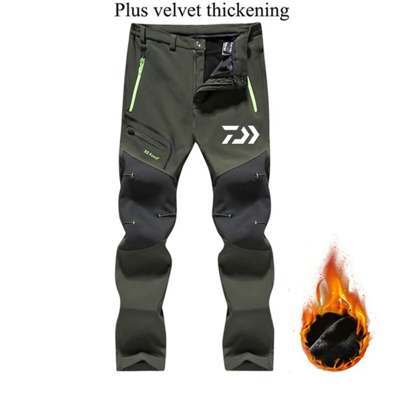 

Man Softshell Fleece Pants Camping Climbing Fishing Trekking Hiking Winter Waterproof Breathable Pant Sport Trousers Cargo Pants