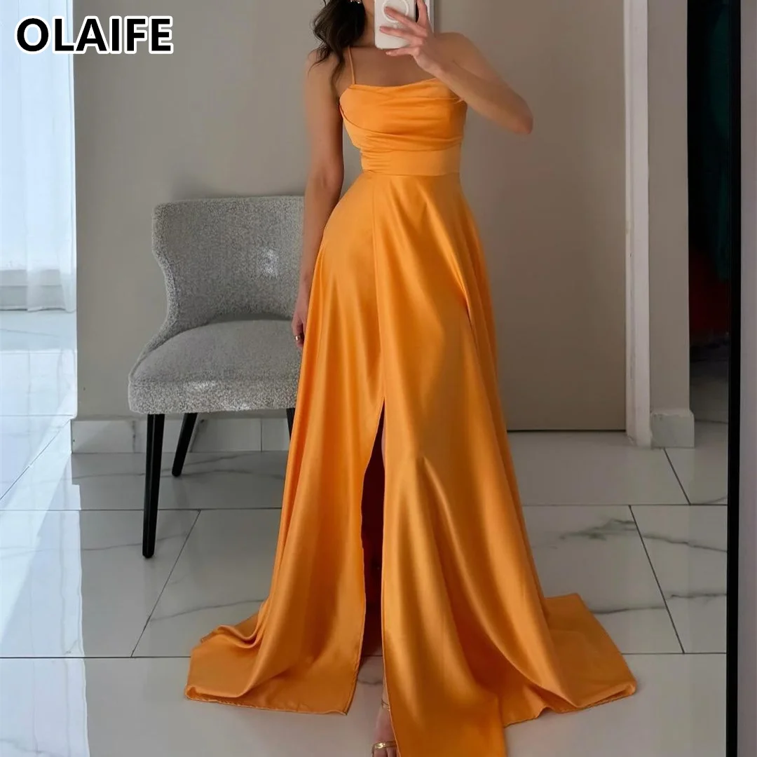 

Fashion Evening Dresses with Slit A Line Party Gowns فساتين للمناسبات الرسمية vestido de noche elegante mujer saudi arabia dress