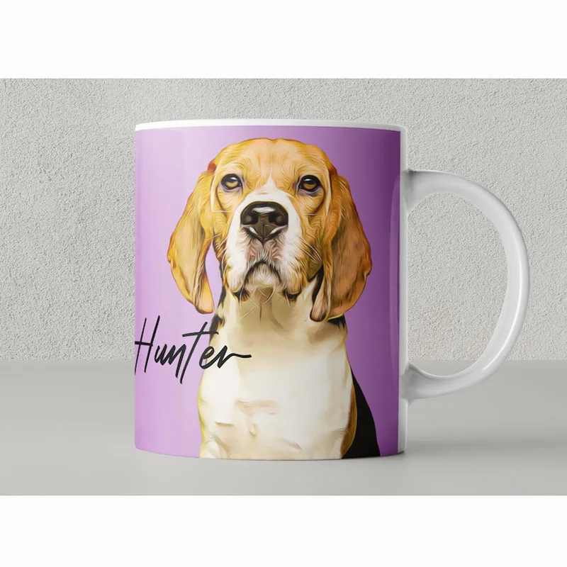 

Custom Pet Photo Ceramics Mug Personalized Drinkware Pet Portrait Name Text Memorial Coffee Cup Gift for Pet Lovers