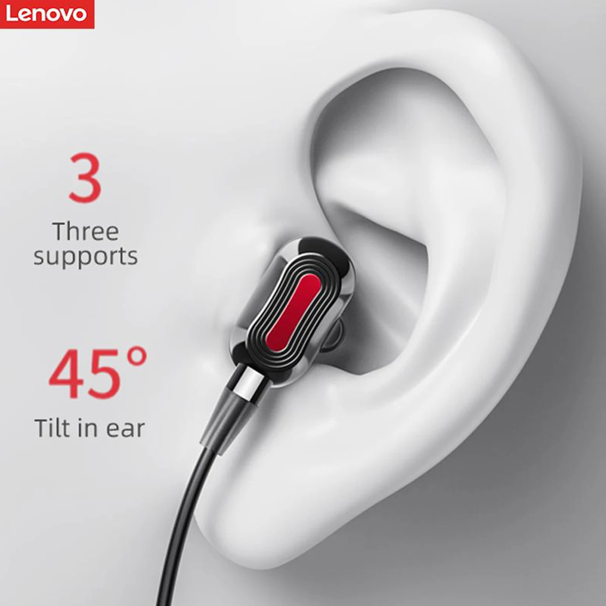 Lenovo-auriculares inalámbricos HE05 Pro TWS, cascos deportivos con Bluetooth 5,0, cancelación de ruido, banda para el cuello, micrófono impermeable, originales