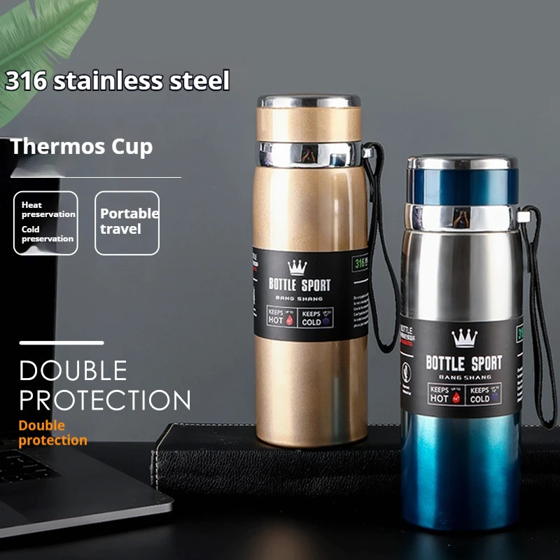 800ML Stainless Steel Thermos Cup Keep Cold and Hot Water Bottle Leakage-proof Insulated Cup Portable Vacuum Flask Travel Kettle